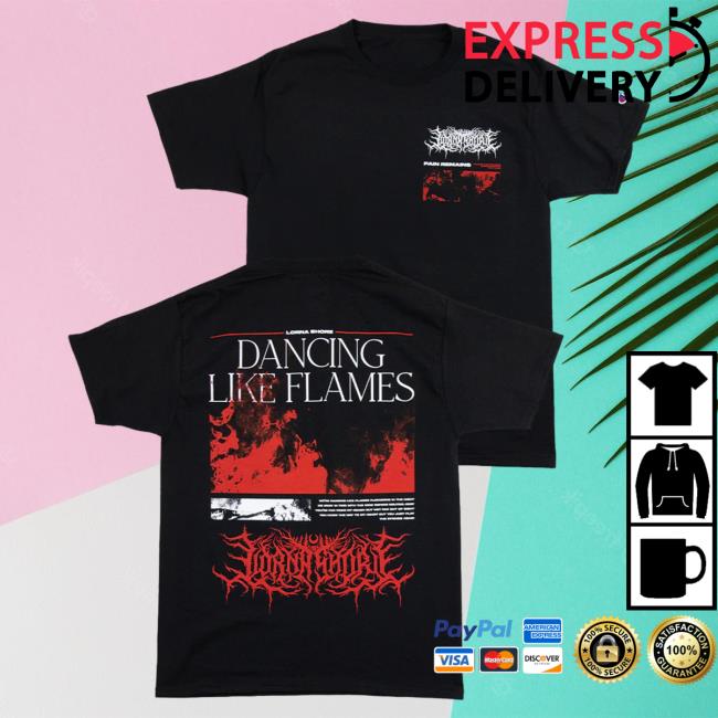 Official Lorna Shore Store Merch Lorna Shore x Champion Pain Remains I: Dancing Like Flames Tshirt Black LornaShore