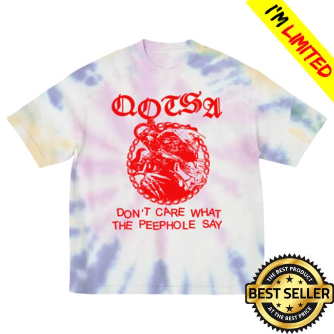 Official Queens Of The Stone Age Qotsa Merch Store Tie Dye Don't Care What The Peephole Say Hooded Sweatshirt Queensofthestoneage