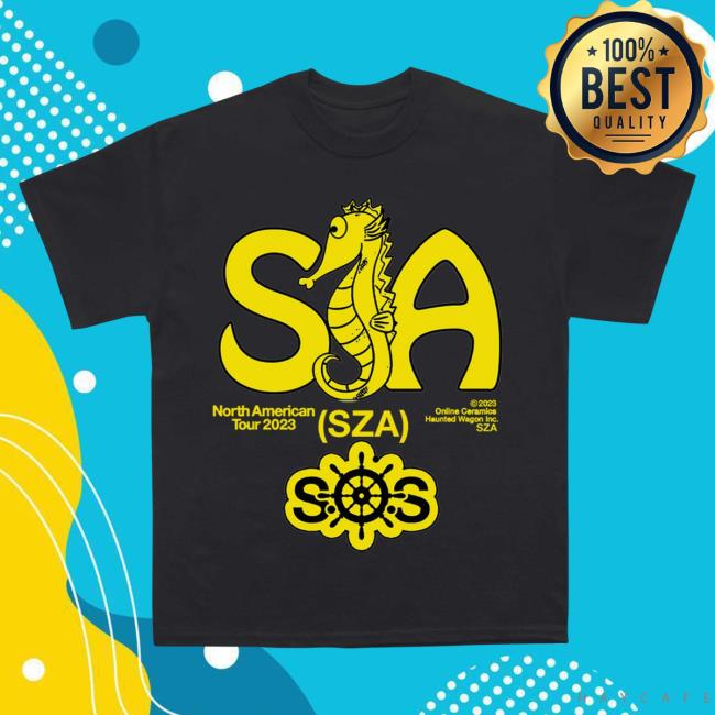 Official Clothing Top Dawg Entertainment Merch Store Sza - Seahorse Tour Popover Shirt (Black)