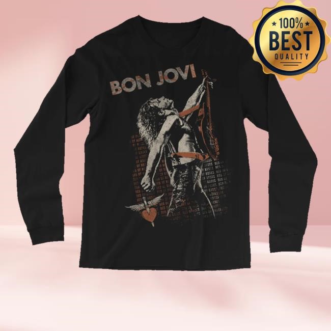 Bonjovi Merch Shop Store Official Limited Bed Of Roses Tee Shirt