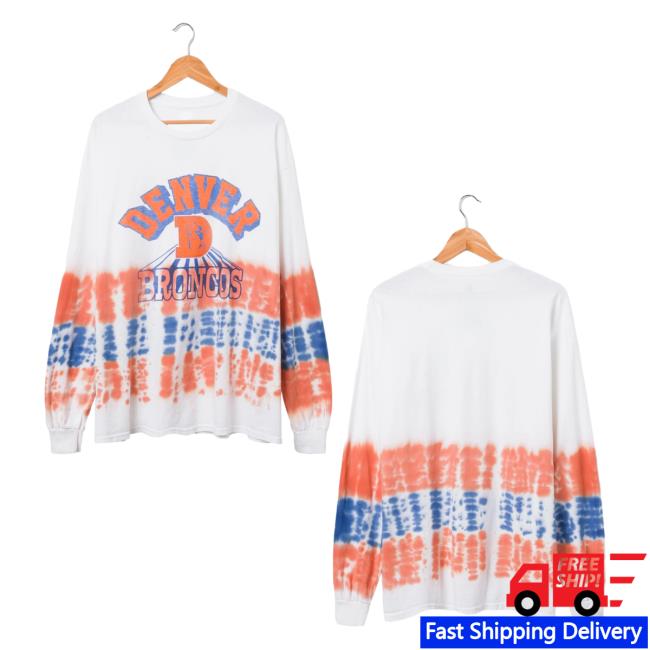 Official Junk Food Apparel Clothing Store Shop Tie-Dye Junkfoodclothing Denver Broncos Tie Dye Long Sleeve Shirt 2023
