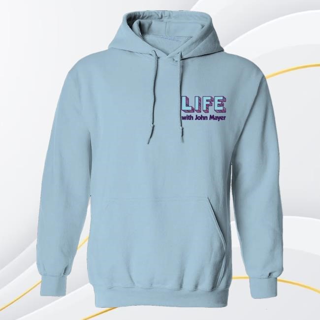 Official John Mayer Store Merch Life With John Mayer Baby Blue Pullover Crewneck Sweatshirt