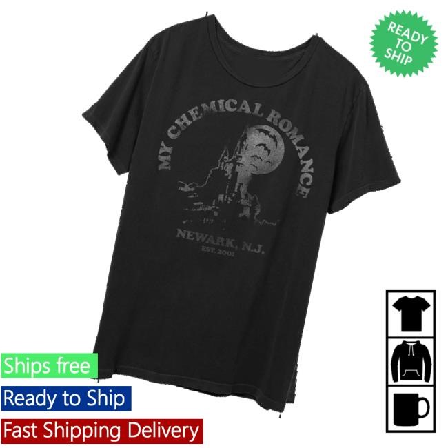 My Chemical Romance Merch Store Shop Haunted Castle Distressed Long Sleeve T Shirt