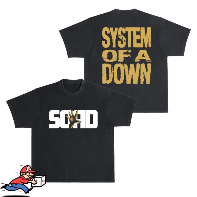 System Of A Down Merch Shop Official Gold Hand Long Sleeve Shirt