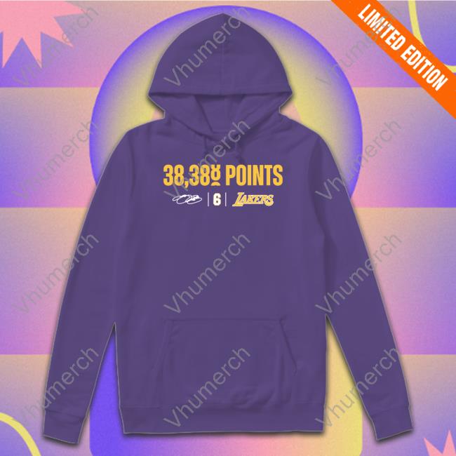 Fanatics Merch Lebron James 38,388 Points Nba All-Time Scoring Record Tee Shirts Los Angeles Lakers