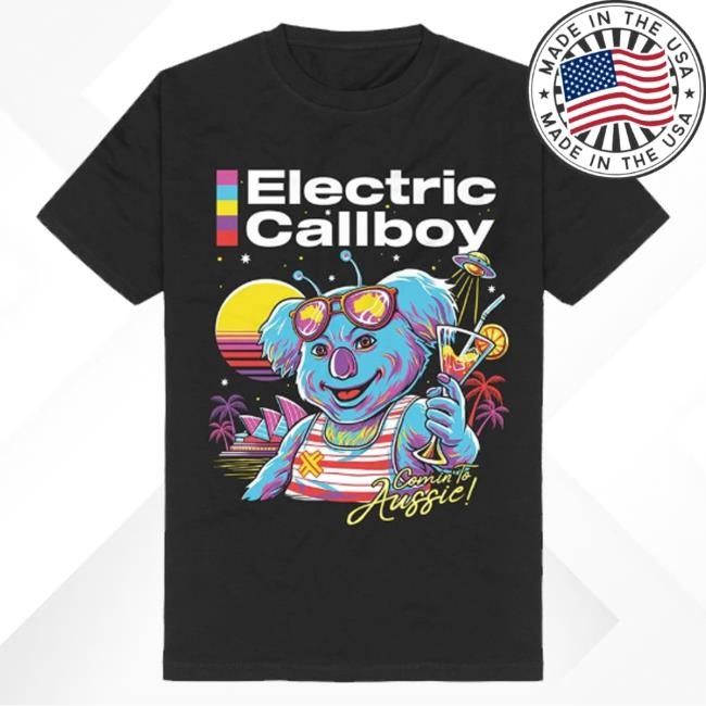Official Electric Callboy Merch Koala Cocktail Black Tee Shirt