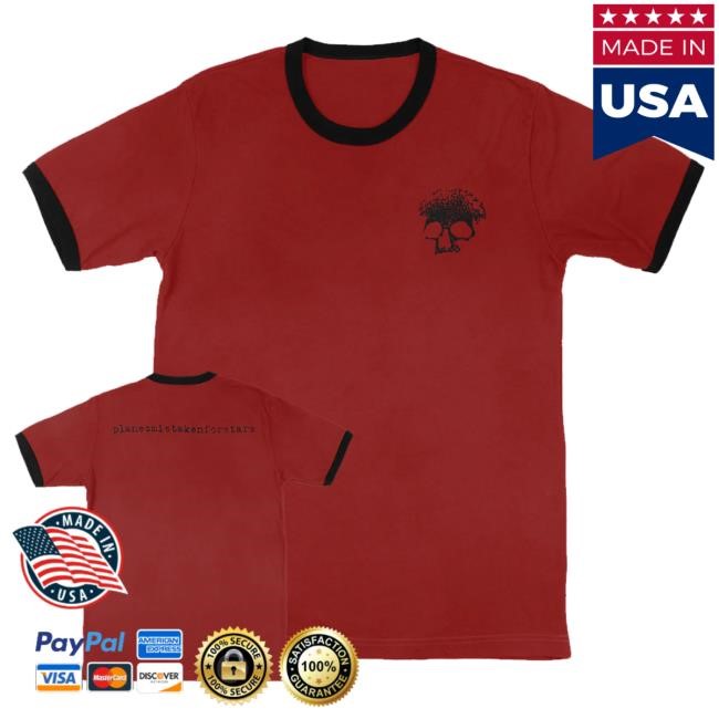 Official Deathwish Inc Merch Planes Mistaken For Stars Skull Red And Black Ringer Crewneck Sweatshirt