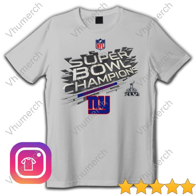 Eli Manning Wearing Super Bowl Champions New York Giants Tee Shirts