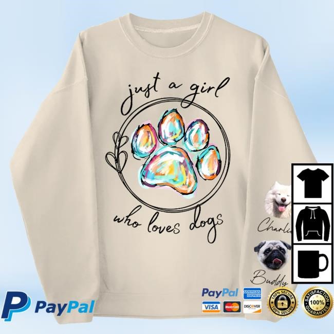 Interestpod Merch Just A Girl Who Loves Dogs - Dog Personalized Custom Unisex Sweatshirt With Design On Sleeve Sweatshirt