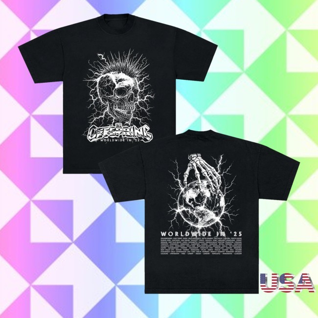 Mohawk Skull 2025 Tour T-Shirt, Hoodie, Tank Top, Sweater And Long Sleeve T-Shirt Offspring Merch Store