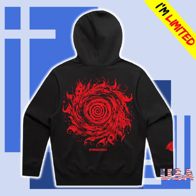 Trending Rezz Merch Store Rezz Official Shop Hypnovizion - Vortex Flocked Pullover Sweater - Black Rezz Shop
