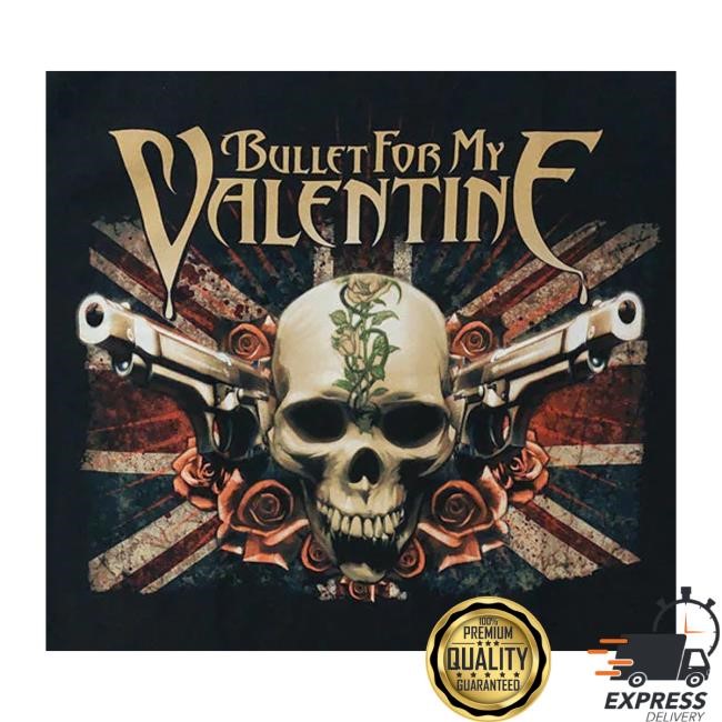 Bullet For My Valentine Merch Store Two Pistols Union Jack Zip Up Hooded Sweatshirt