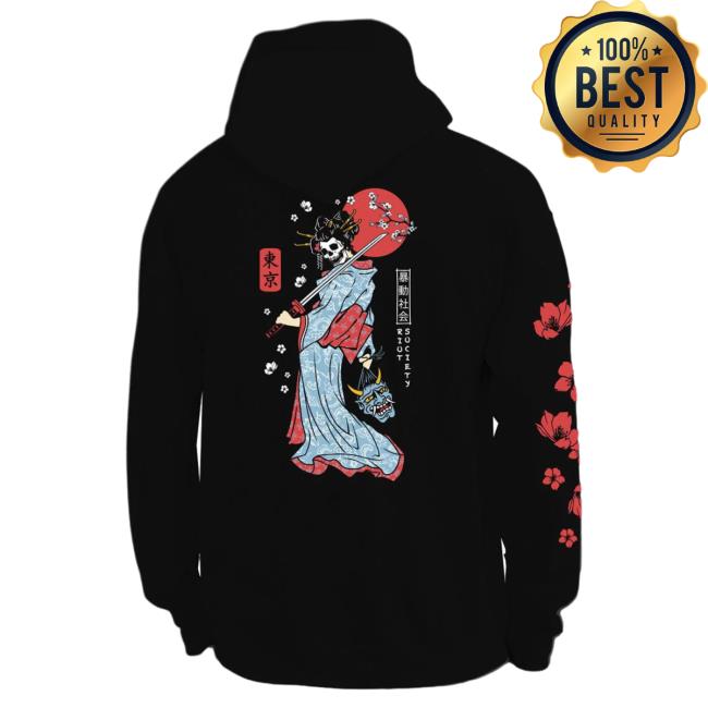 Official Riot Society Merch Store Shop Riot Society Geisha Samurai Pullover Sweatshirt RiotSociety Apparel Clothing