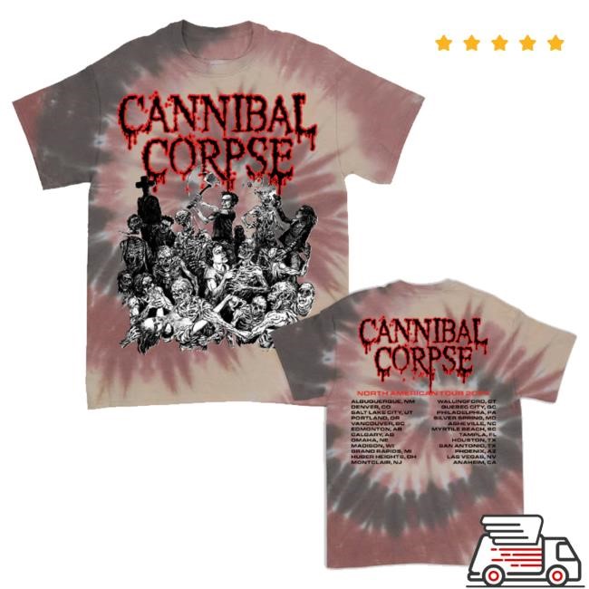 Cannibal Corpse Merch Graveyard Na 2024 Tour T-Shirt (Sequoia Dye) t-shirt, hoodie, tank top, sweater and long sleeve t-shirt