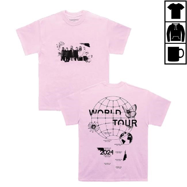 Official Maroon 5 Merch Store Shop World Tour Shirt - Pink