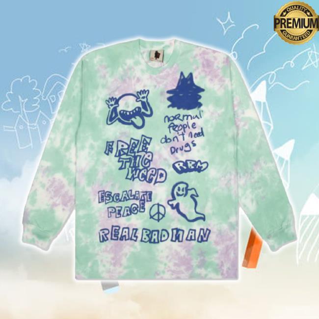 Official Laced Merch Store Real Bad Man Youth Party Ls Unisex Sweatshirt Green Tie Dye Laced Shop
