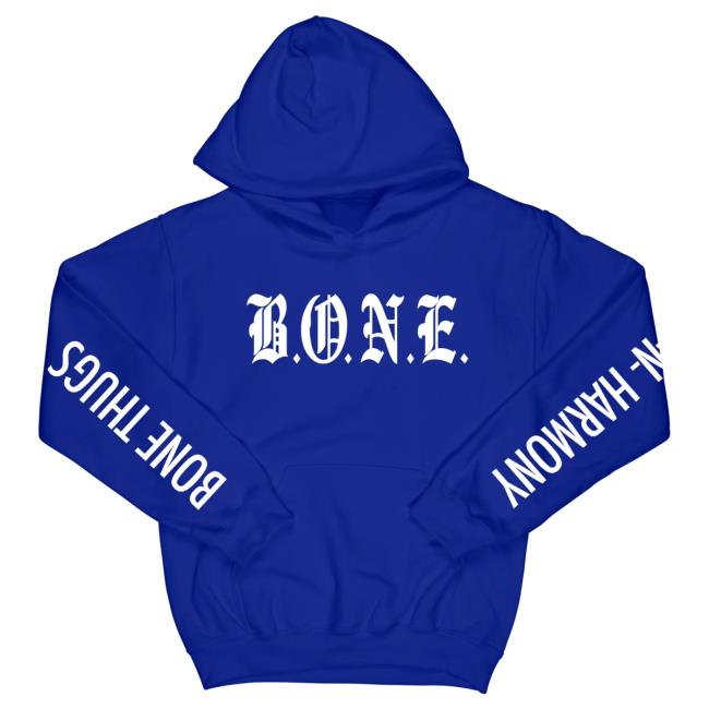 Official Merch Bar Store Bone Thugs-N-Harmony Bone Enterprise Pullover Hoodie Royal Blue MerchBar BoneThugsnHarmony Apparel Clothing Shop