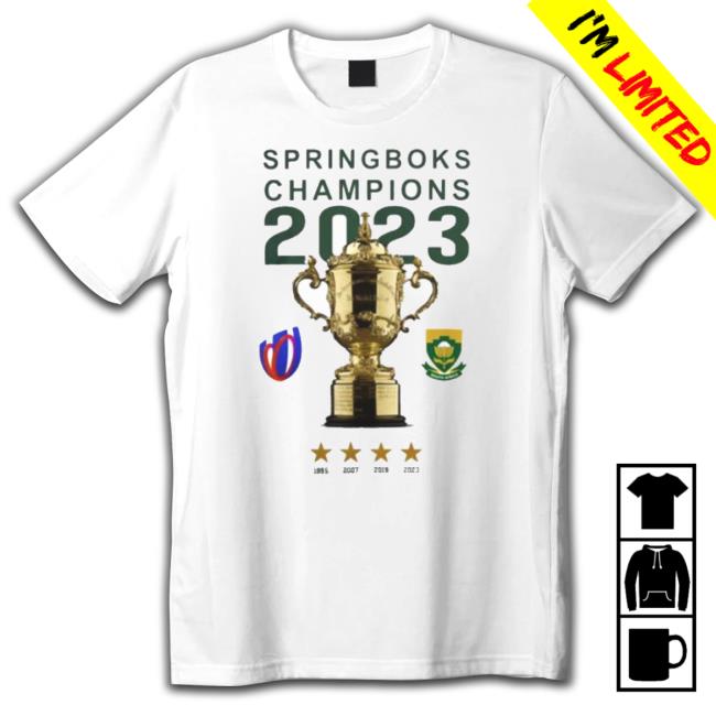 Trending Springboks Champions 2024 Rugby World Cup Tee