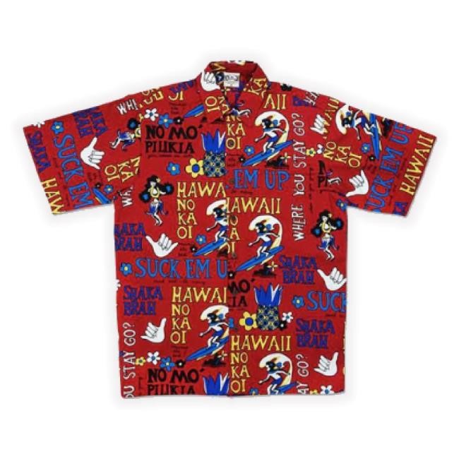 Trending Go Barefoot "Pidgin English" Men's Aloha Sweatshirt Red