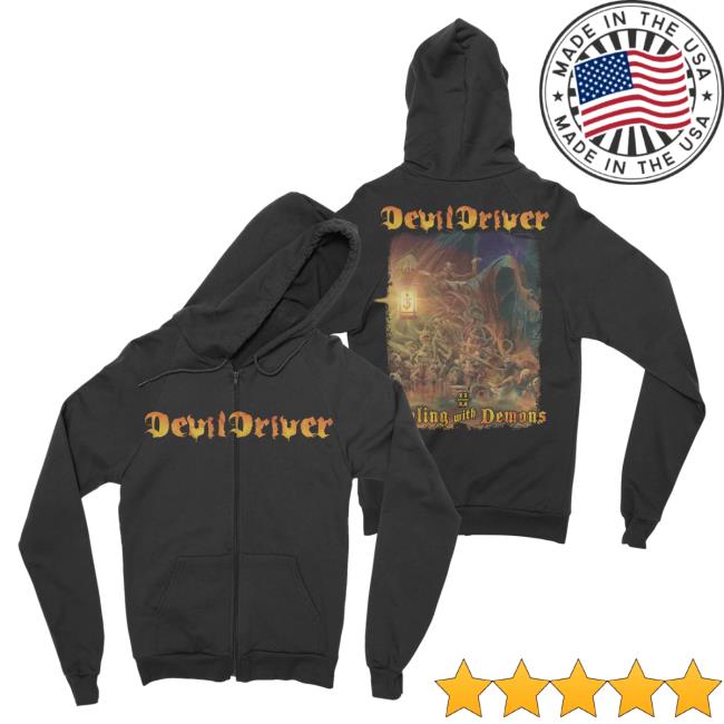 Official Night Shift Merch Store Devildriver - Dealing With Demons Ii Zip-Up Hoodies NightShiftMerch