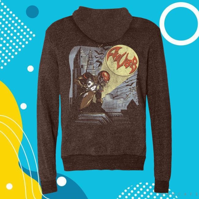 Where I'm From Merch Nick Chubb Superhero Front/Back Brown Crewneck Sweatshirt