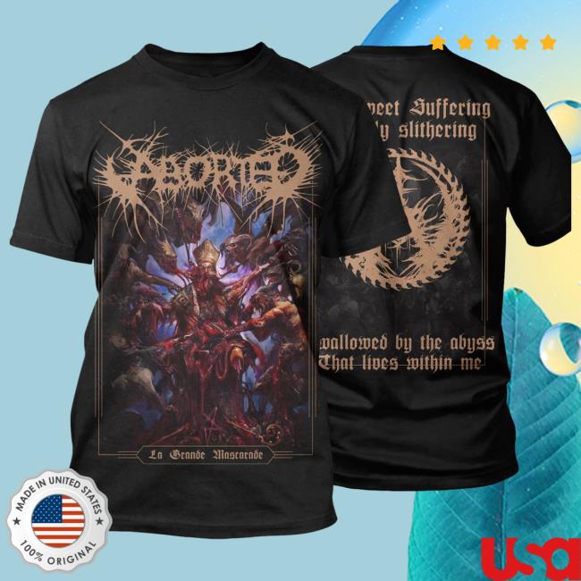 Official Indie Merch Store Shop Aborted "La Grande Mascarade" Tshirt IndieMerchStore