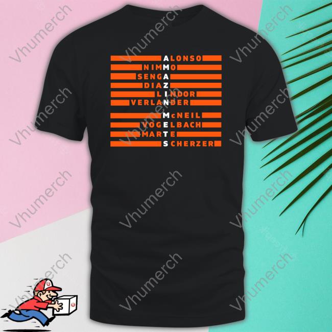 Amazin Mets Alonso Nimmo Senga Diaz Lindor Verlander Mcneil Vogelbach Marte Scherzer T Shirt