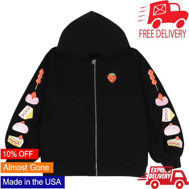 Official Emirichu Merch Store Emirichu Strawberry Pullover Hoodie - Black Emirichu Shop