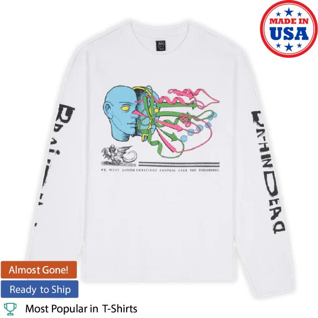Brain Dead Men's Conscious Control Hoodie White