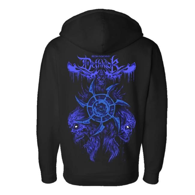Shop Dethklok Merch Store Riddick Blade Zip Up Hooded Sweatshirt