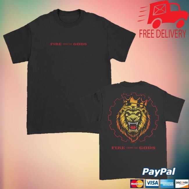 Official Fire From The Gods Merch Lion Tee (Black) Hooded Sweatshirt