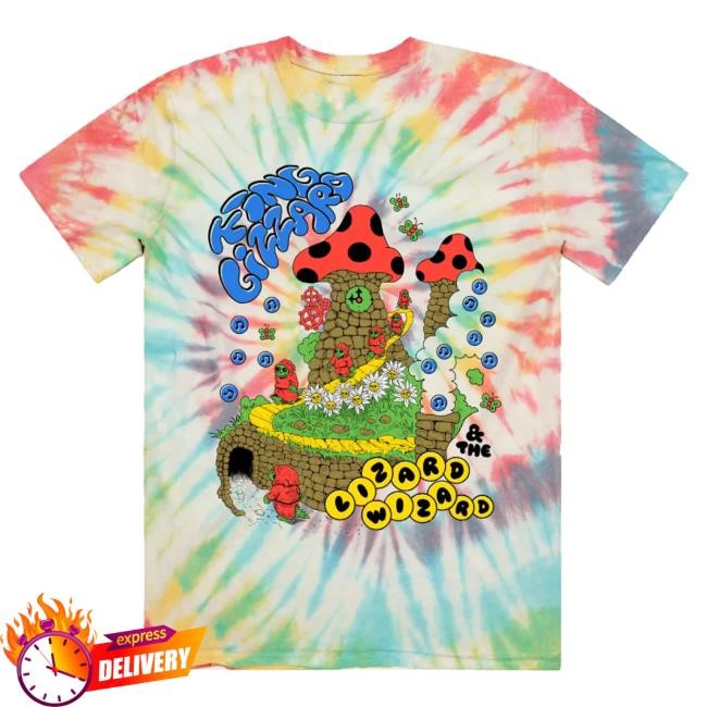 Official Sound-Merch Shop King Gizzard And The Lizard Wizard Mushroom Bubbles Tie Dye Organic Hooded Sweatshirt