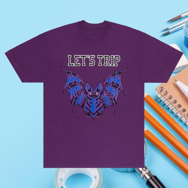 Official Sturniolo Triplets Merch Let's Trip Bat Long Sleeve T Shirt Team Purple Sturniolo Triplets Clothing Shop Sturnioloclothing
