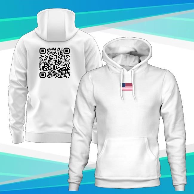 Resist The Mainstream Merch Store Trump Dance Qr Code White Zip Up Hooded Sweatshirt