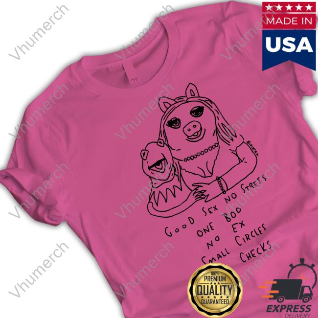 Really Good Artist Merch Good Sex No Stress One Boo No Ex Small Circles Big Checks Tee Shirt
