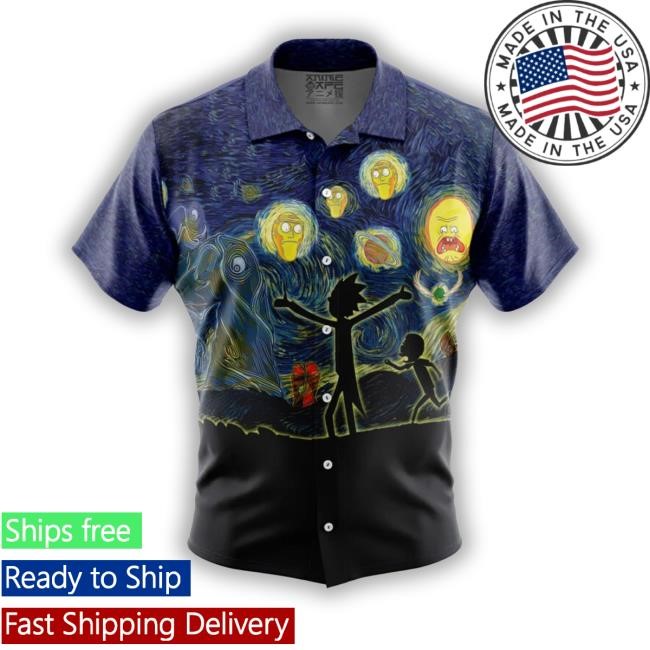 Rick And Morty Starry Night Button Up Hawaiian Classic Shirt