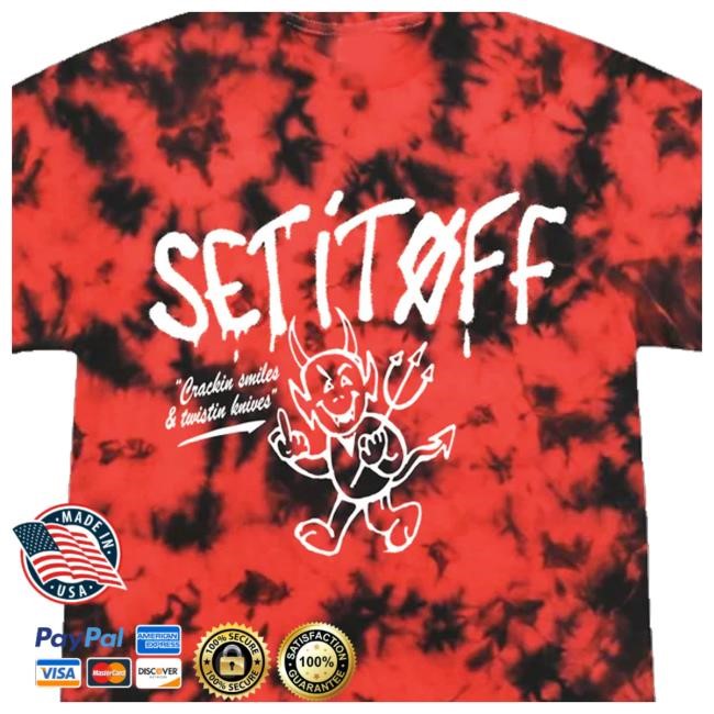 Set It Off Band Merch Shop Red Black Dye T Shirts