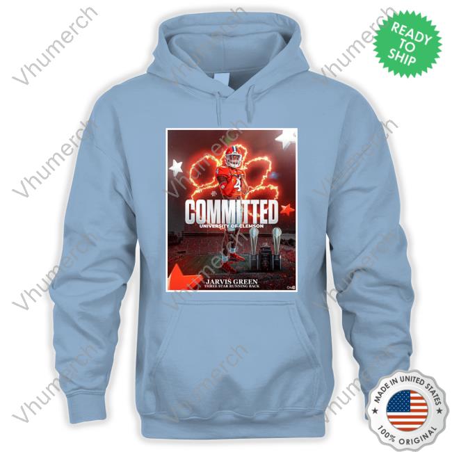 Committed University Of Clemson Jarvis Green Three Star Running Back Hoodie