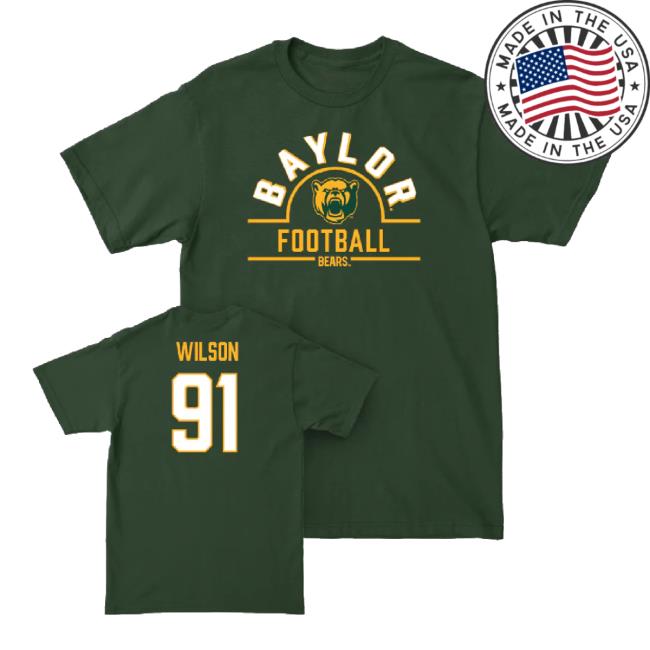 Original Baylor Football Green Arch Long Sleeve T Shirt - Trey Wilson