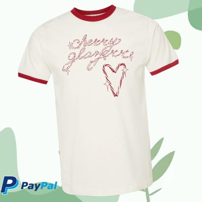 Trending Cherry Glazerr Merch Store Candy Cane Heart Ringer Funny Shirt