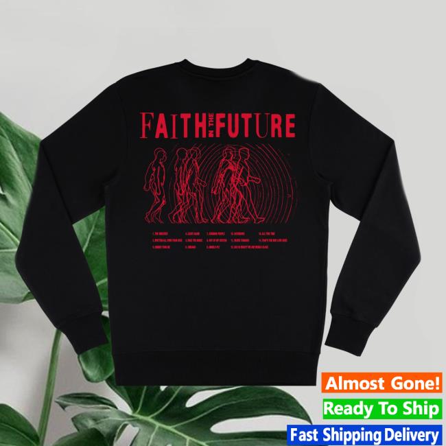 Official Louis Tomlinson Merch Store Louis Tomlinson Faith In The Future Hand Tracklist Black Sweater LouisTomlinson Apparel Clothing Shop
