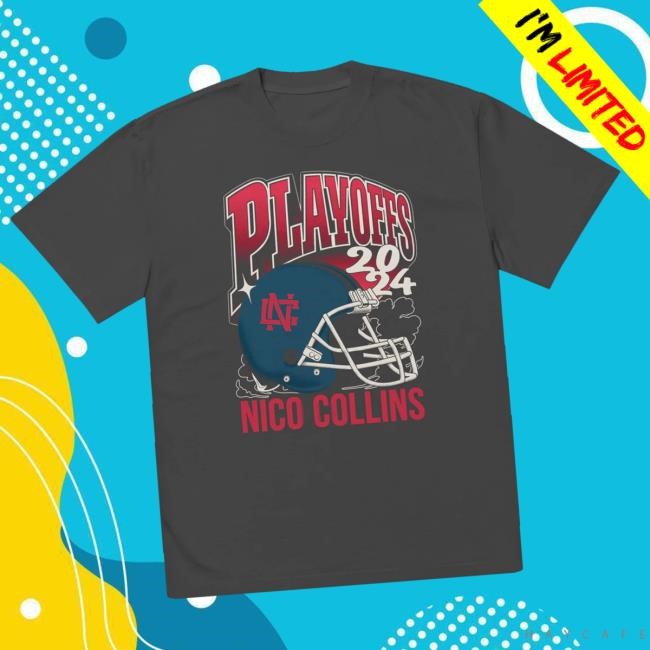 Trending Nico Collins Official Merch Store Nico Collins 2024 Playoffs Oversized Shirt