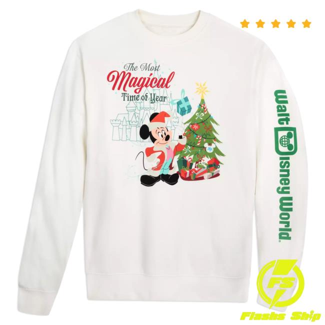 Official Shop Disney Merch Store Santa Mickey Mouse Crewneck Walt Disney World Shopdisney Appare Clothing
