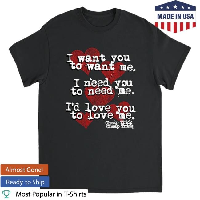 Cheap Trick Merch Store I Want You To Want Me Black Crewneck Sweatshirt