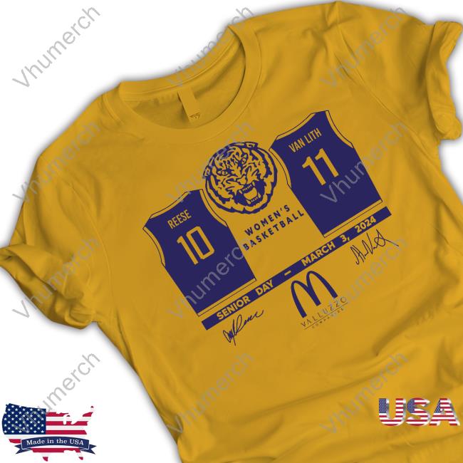 Reese 10 Vs Van Lith 11 Women's Basketball Senior Day March 3 2024 Shirt