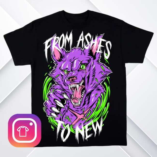 Official Merch Bar From Ashes to New Glow Wolf T-Shirt MerchBar