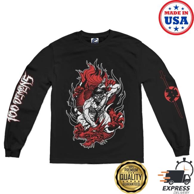 Cold Cuts Merch Shop 100 Demons Samurai Dragon Long Sleeve Shirts