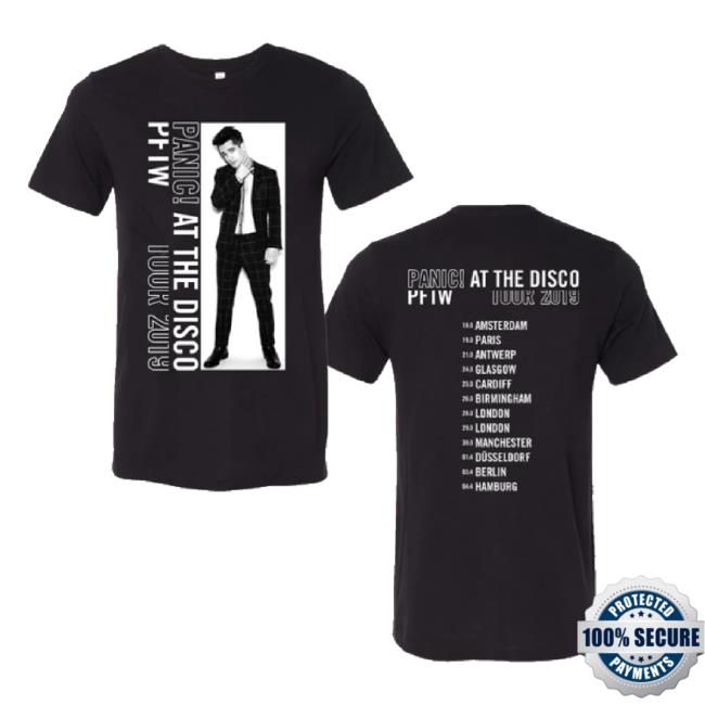 Official Panic At The Disco Merch Store 2019 White Block Photo Tour Classic Shirt Panicatthedisco Shop