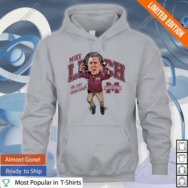 Mike Leach Caricature Long Sleeve Tee Shirt Mississippi State University Collection
