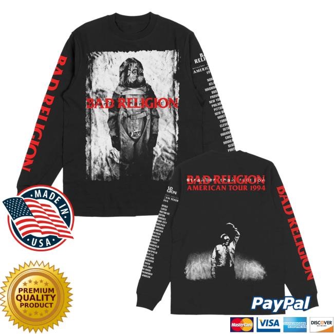 Stranger Than Fiction American Tour 1994 T-Shirt, Hoodie, Tank Top, Sweater And Long Sleeve T-Shirt Bad Religion Store